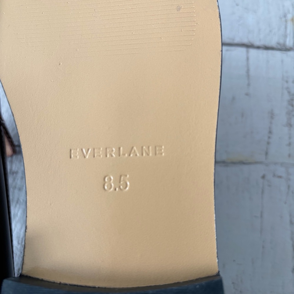 Everlane the Modern Penny Loafer NEW size 8.5 Cognac Leather Square Toe Flats - Picture 9 of 13
